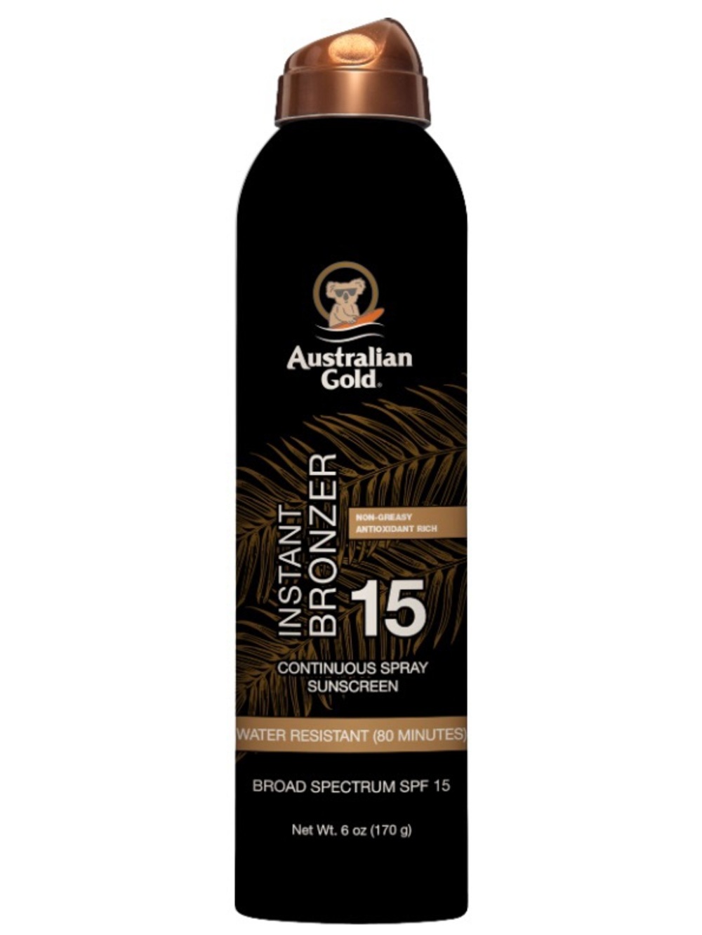 Australian Gold Instant Bronzer Continuous Spray Sunscreen 6oz